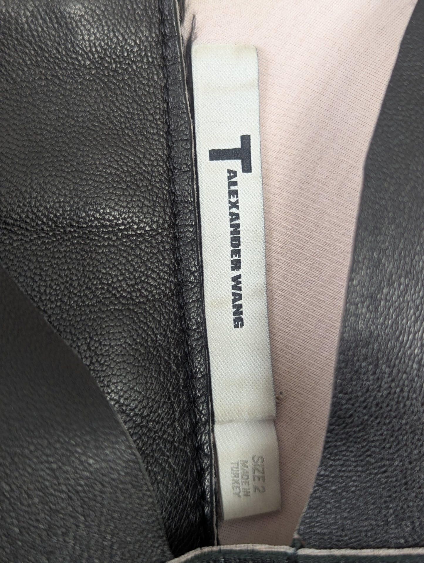 Alexander Wang Black Leather Triangle Bralette Top