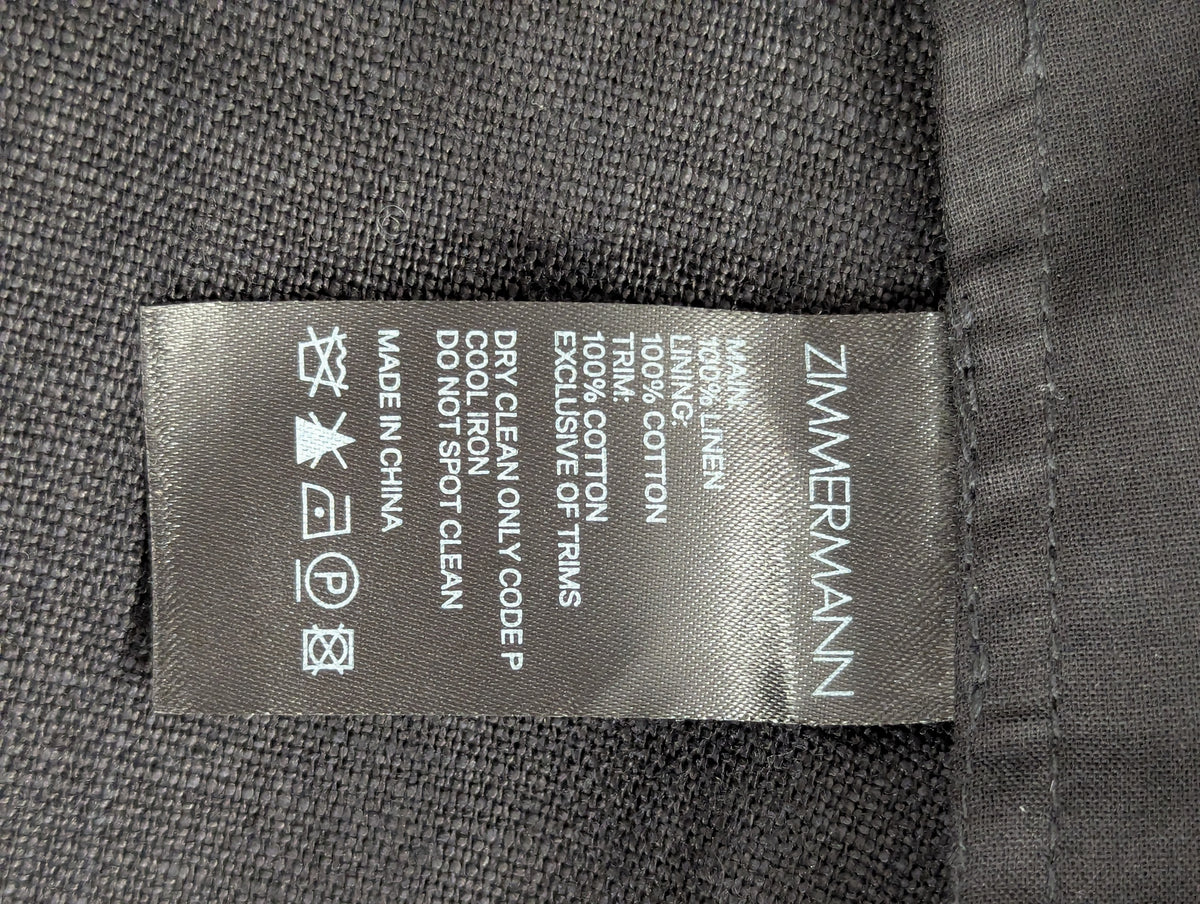 Zimmermann Black Linen Kirra Trim Short