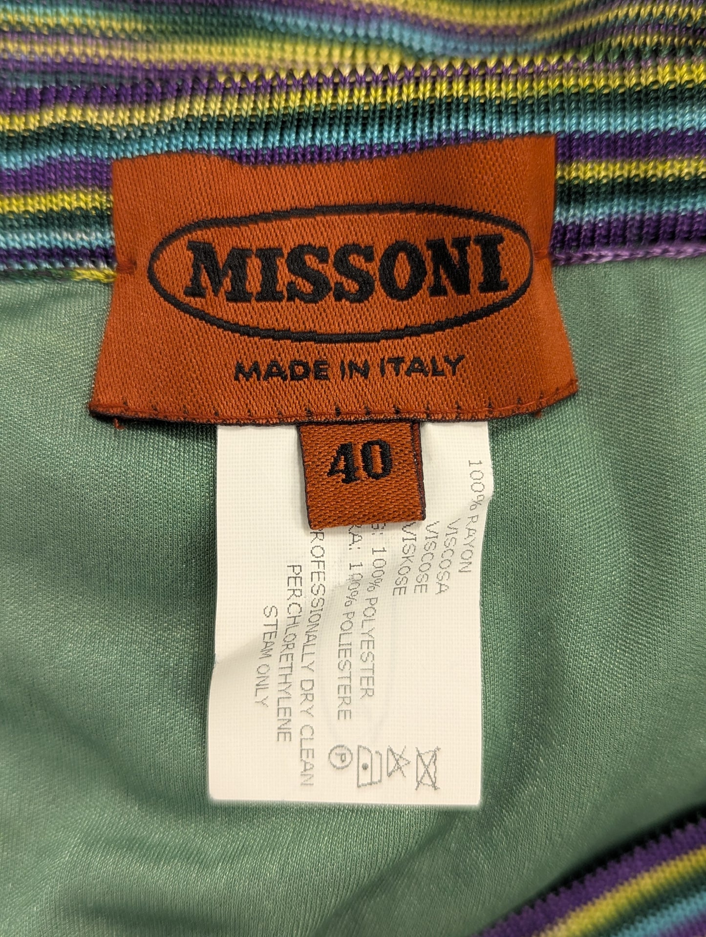 Missoni Green/Blue/Purple Knit Midi Skirt