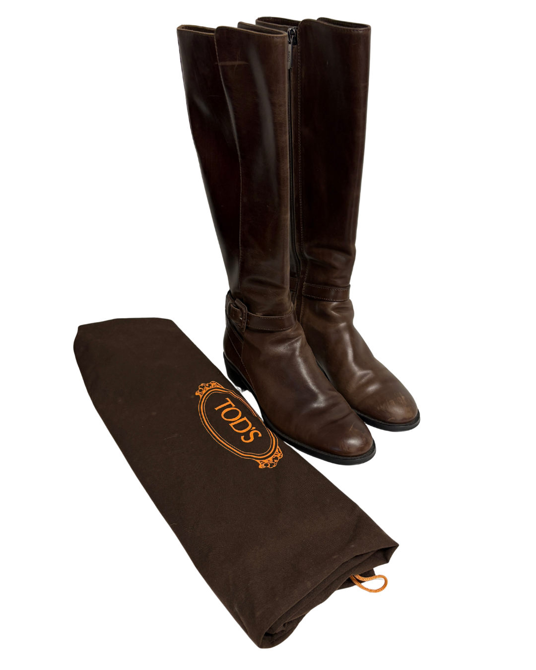 Tods Brown Leather Riding Boots