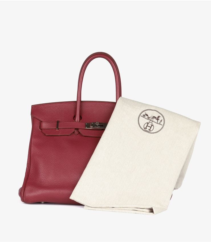 Hermès Rubis Clemence Leather Birkin 35cm Retourne