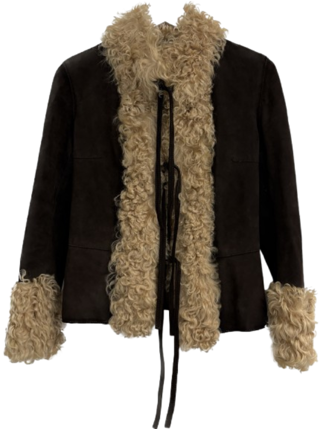 Dolce & Gabbana Brown Suede Jacket With Fur Trim (pre-owned)