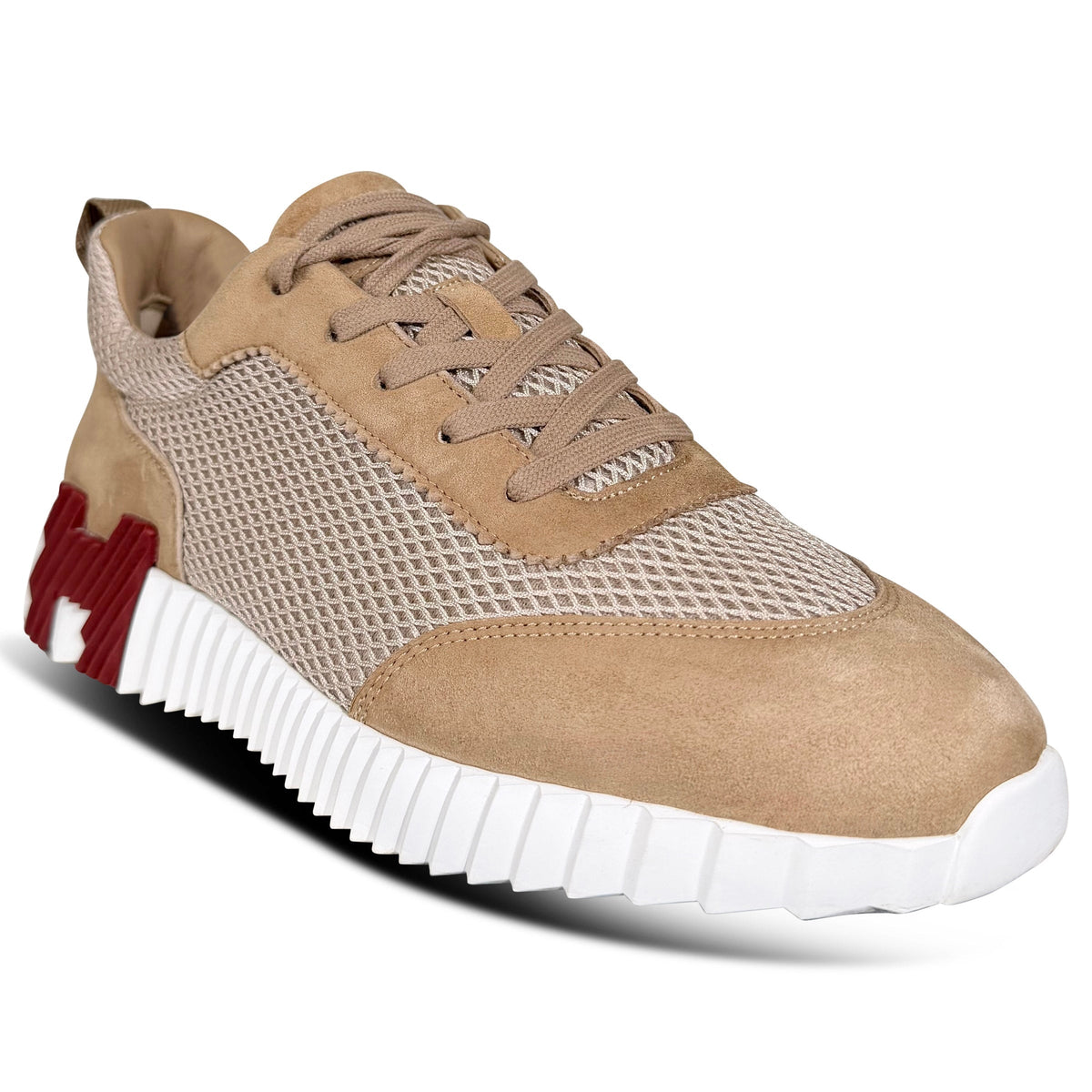 Hermes Bouncing Beige Burgundy Trainers