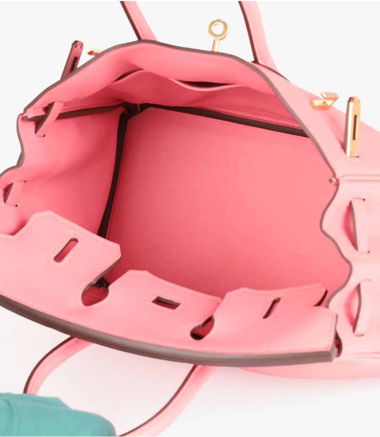 Hermès Rose Lipstick Swift Leather Birkin 25cm Retourne