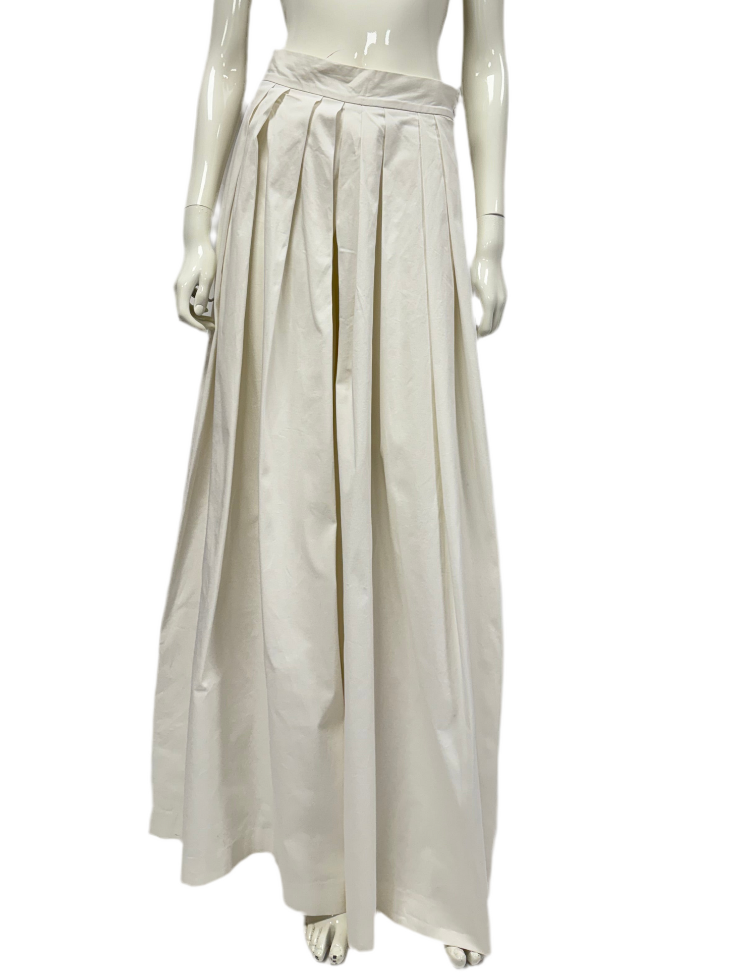 Christian Dior white cotton wide leg trousers (pre-owned)