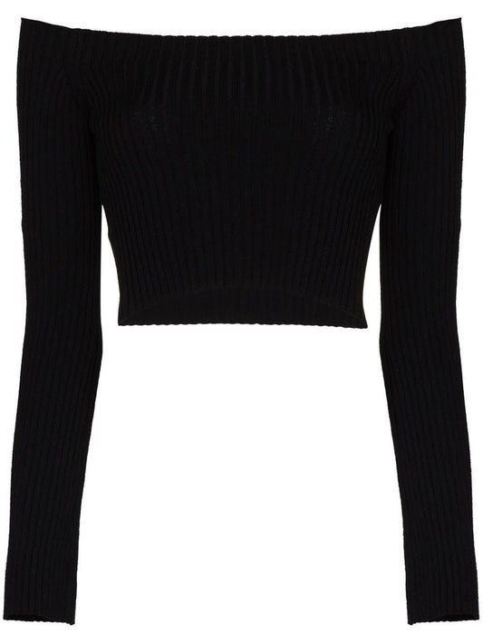 Chloe Black Off Shoulder Knit Top (pre-owned)
