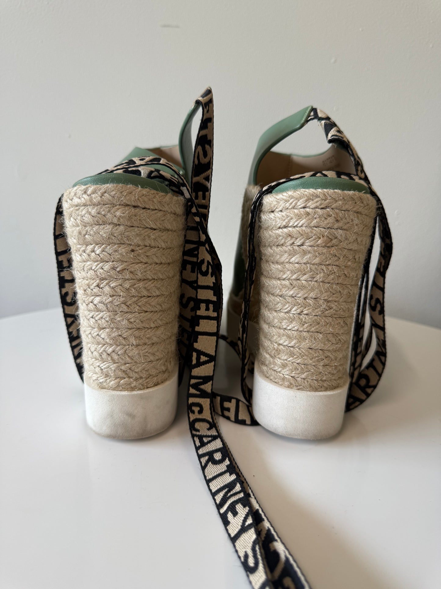 Stella McCartney green tie wedges (pre-owned)