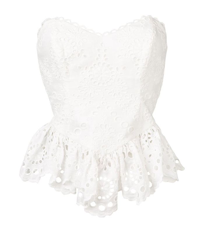 Zimmermann white strapless corset top (pre-owned)