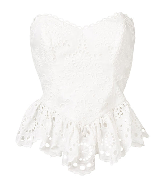 Zimmermann white strapless corset top (pre-owned)