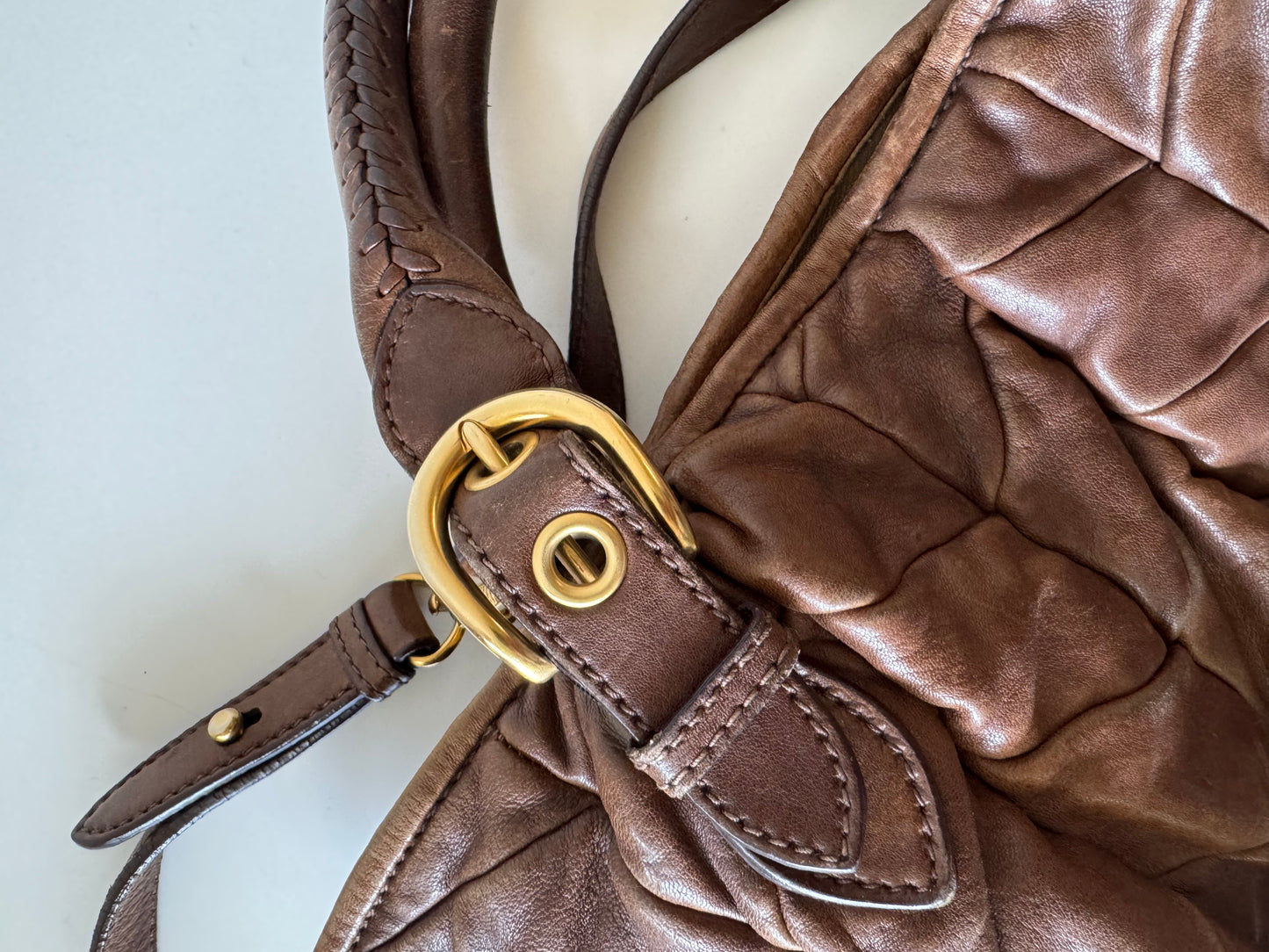 Miu miu brown leather bag (pre-owned)