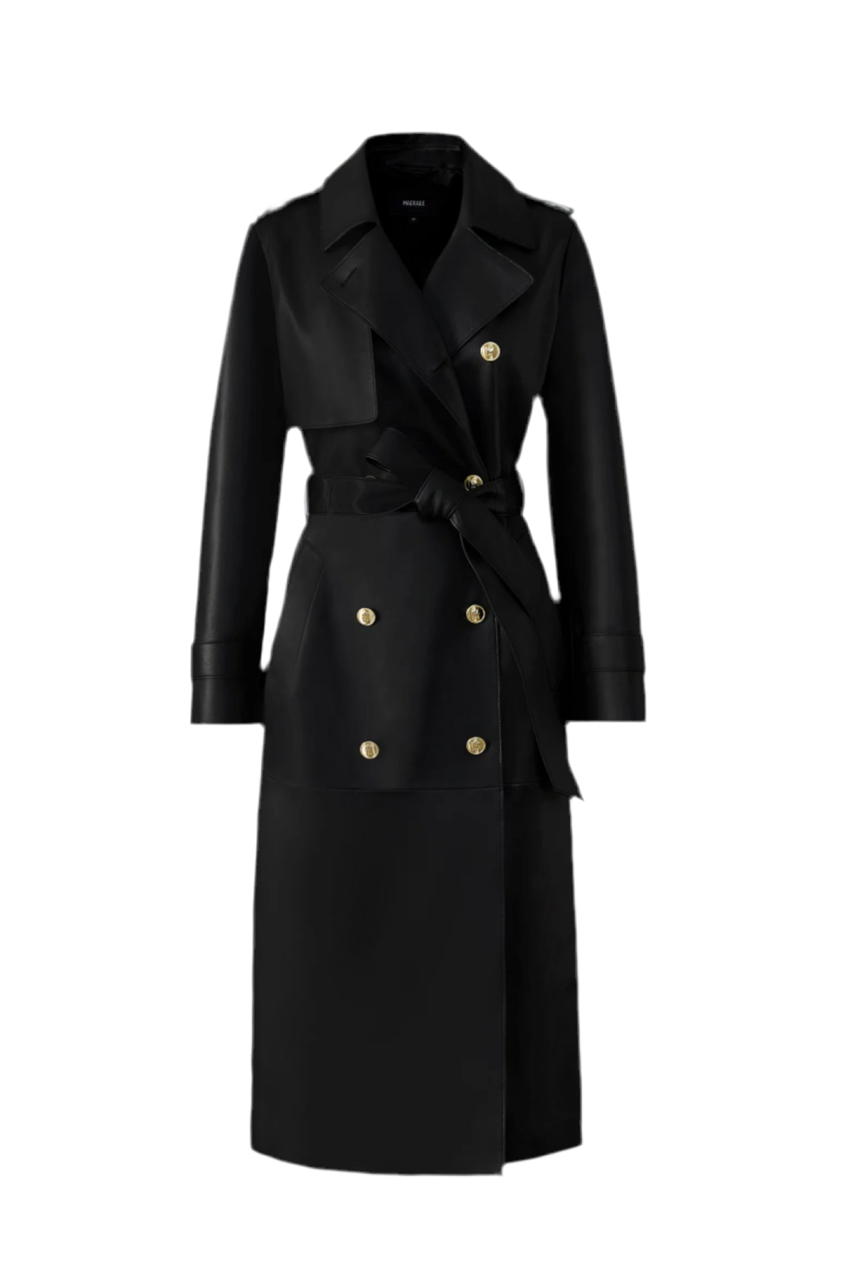 Mackage black maxi leather trench (pre-owned)