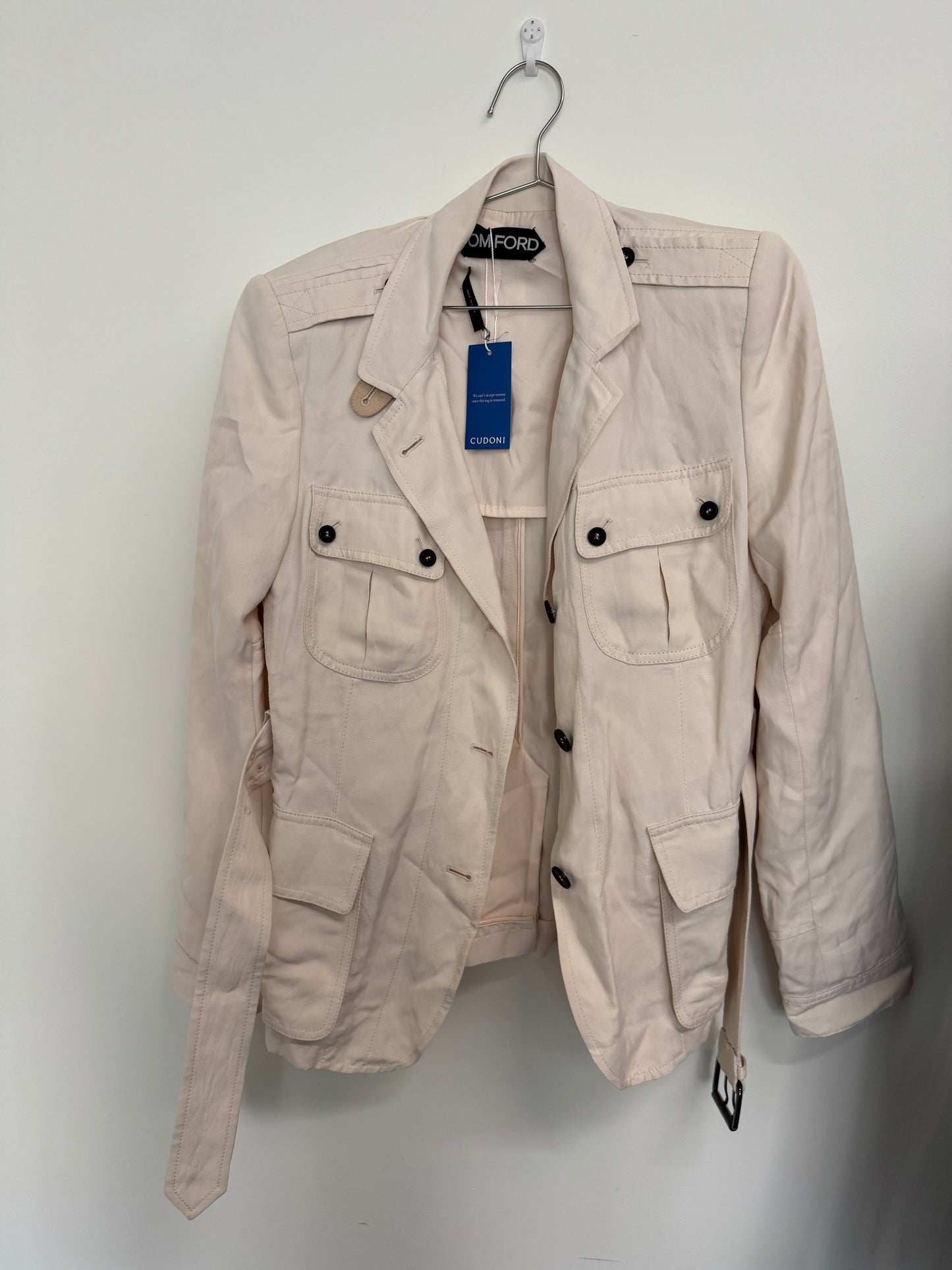 Tom Ford belted cream lightweight jacket (pre-owned)