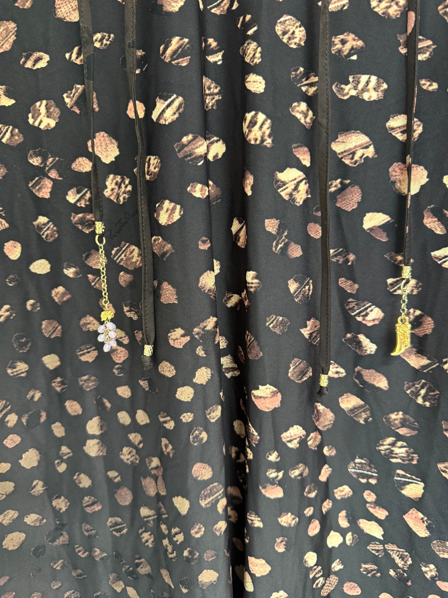 Roberto Cavalli Animal print brown and black long sleeve midi dress (pre-owned)