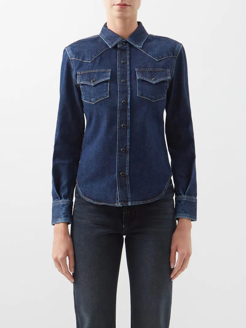 Saint Laurent denim western shirt (pre-owned)