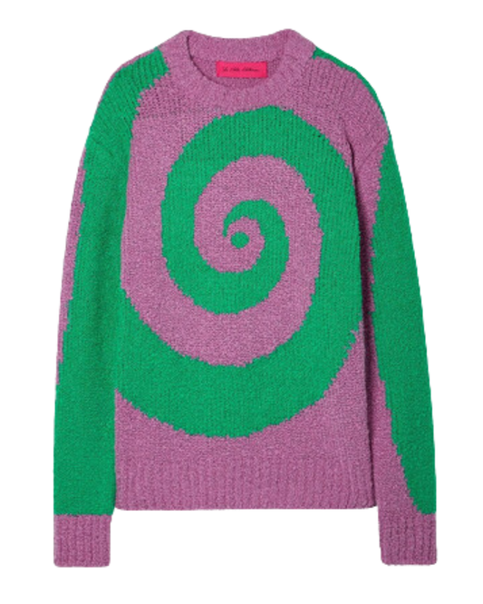 The Elder Statesman Green and Pink Knit Jumper