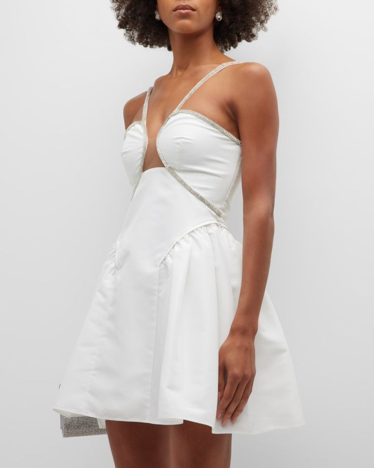 Self Portrait crystal embellished cutout mini dress (pre-owned)