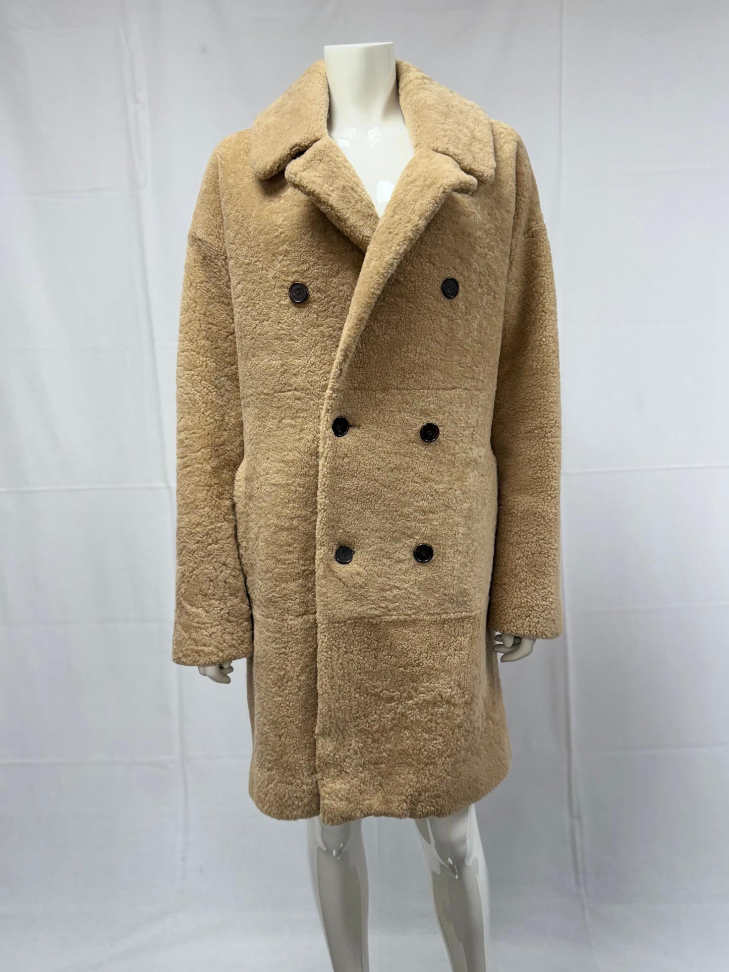 Saint Laurent Shearling Double Breasted Coat (pre-owned)