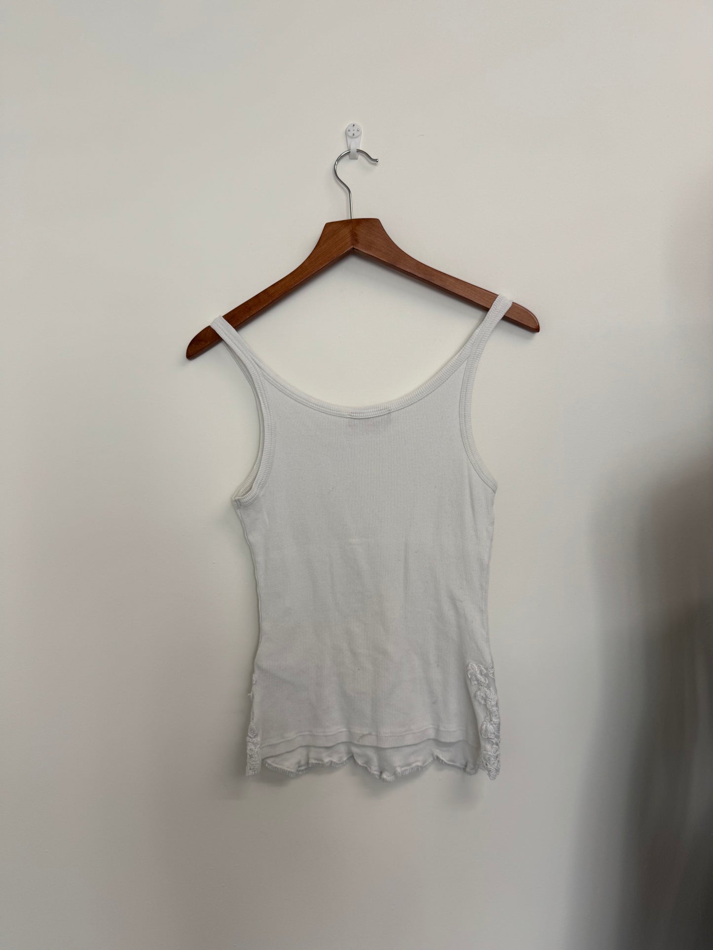 Ermanno Scervino white vest top with lace detail (pre-owned)