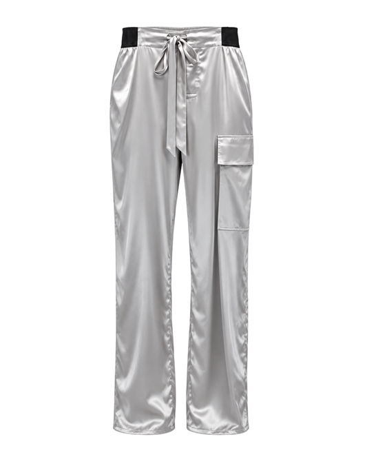 Tom Ford Silver Silk drawstring cargo pant