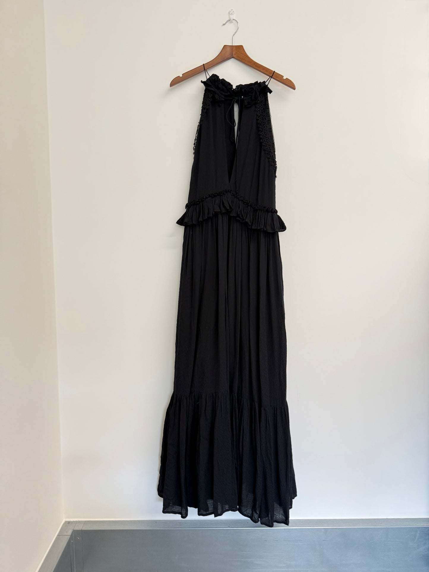 Evarae black cotton maxi dress (pre-owned)