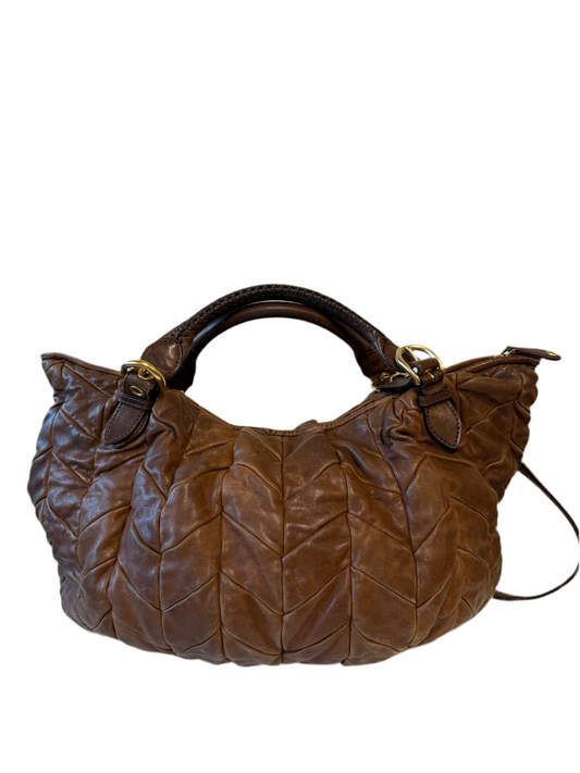 Miu miu brown leather bag (pre-owned)