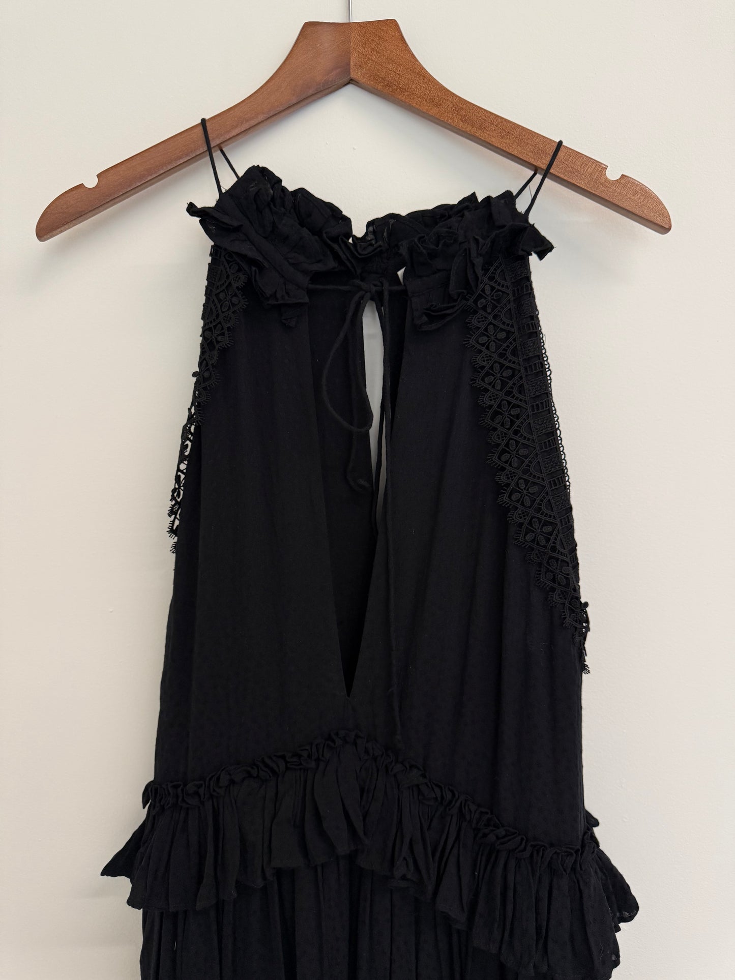 Evarae black cotton maxi dress (pre-owned)