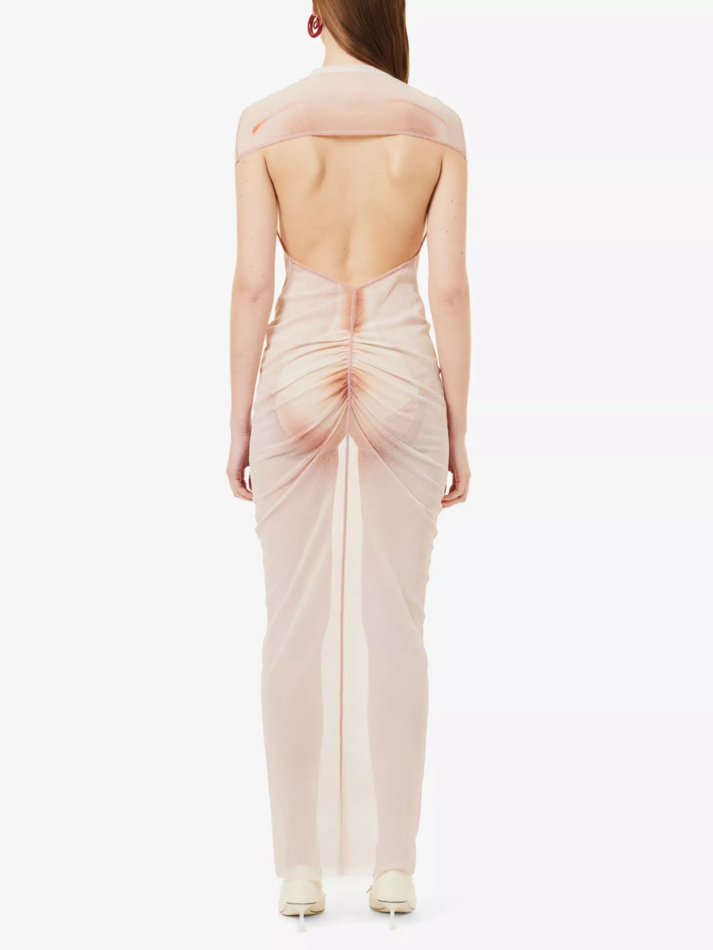 Jean Paul Gaultier sheer le classique printed maxi dress (pre-owned)