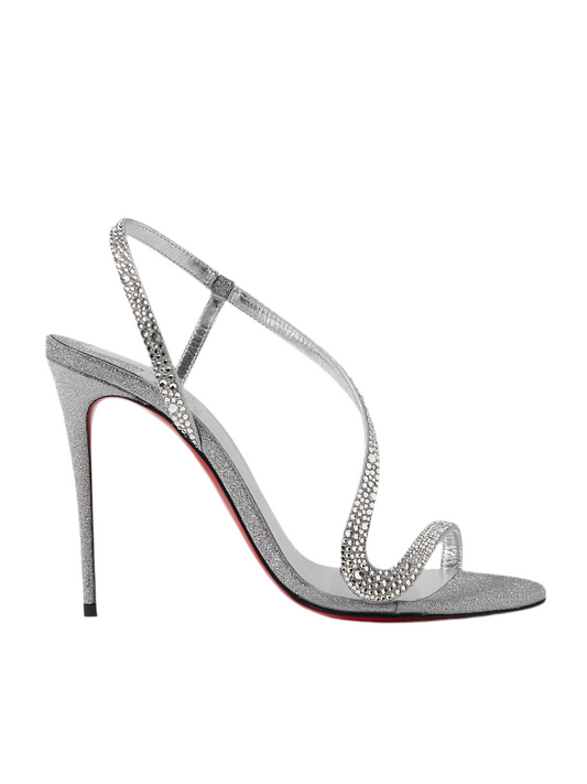 Christian Louboutin Rosalie Strass 100 embellished glittered leather sandals (pre-owned)