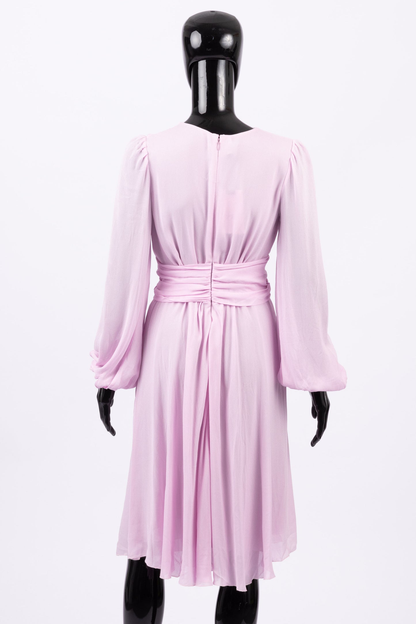 Giambattista Valli Pink flowy dress with lace vneck (pre-owned)