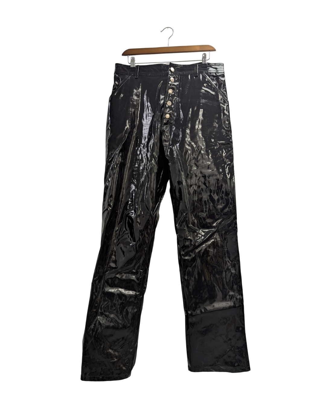 Des Phemmes black patent trousers