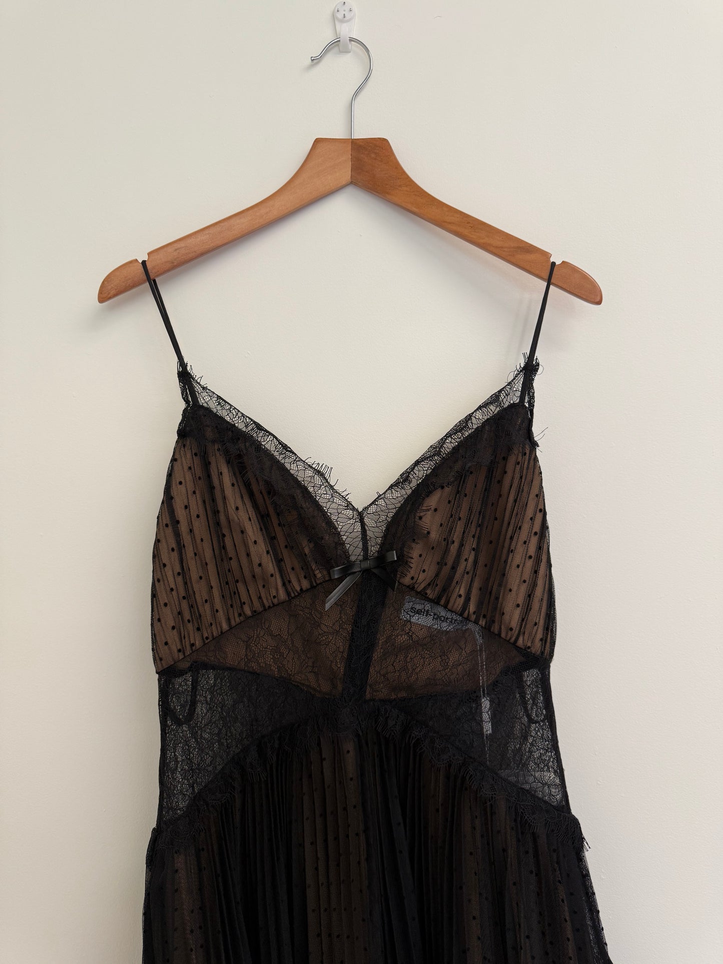 Self portrait Sheer tiered lace-trimmed maxi dress (pre-owned)