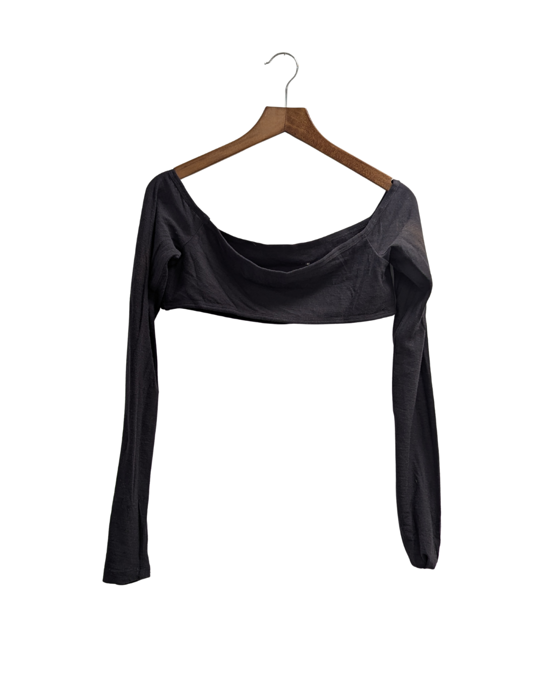 Black off shoulder crop top