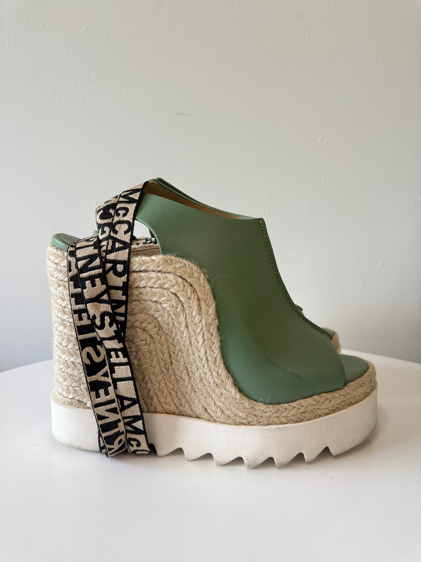 Stella McCartney green tie wedges (pre-owned)