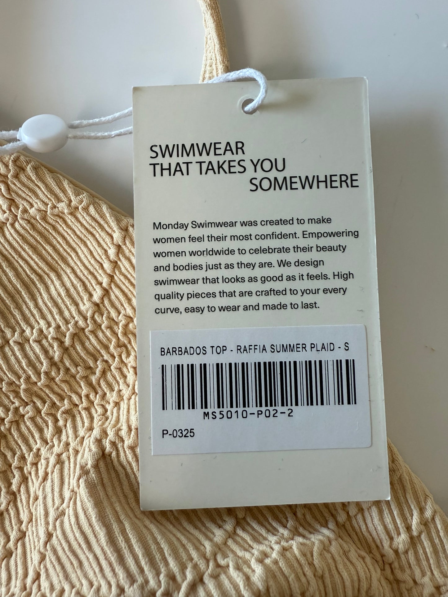 Monday swim Barbados top raffia (pre-owned)