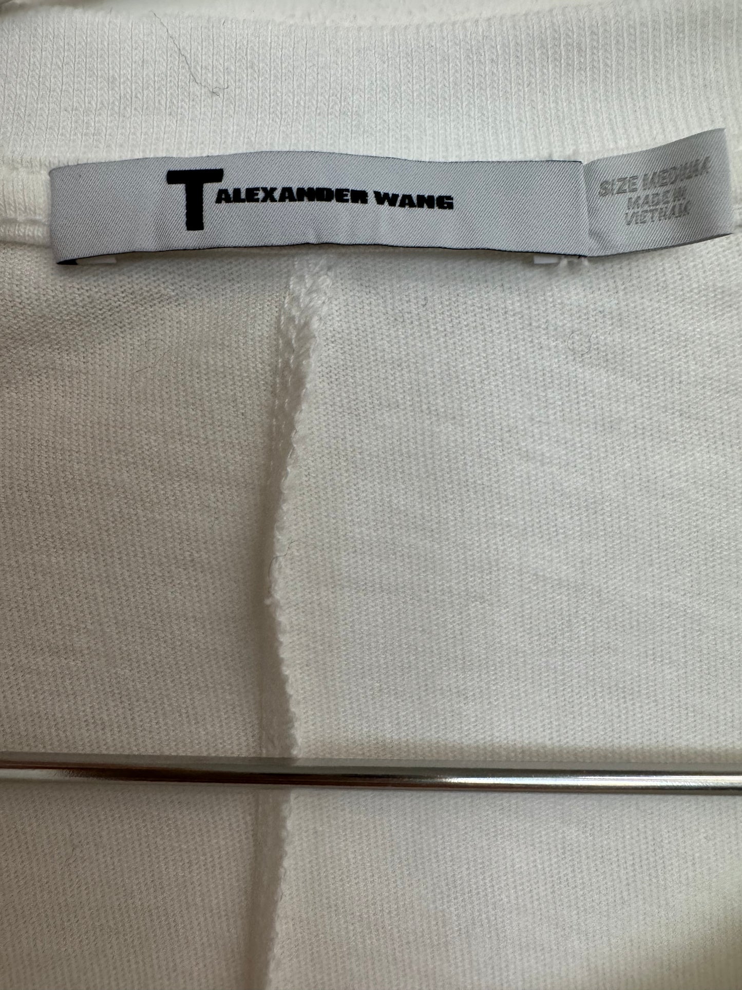 T Alexander Wang white wrap round crop tee (pre-owned)