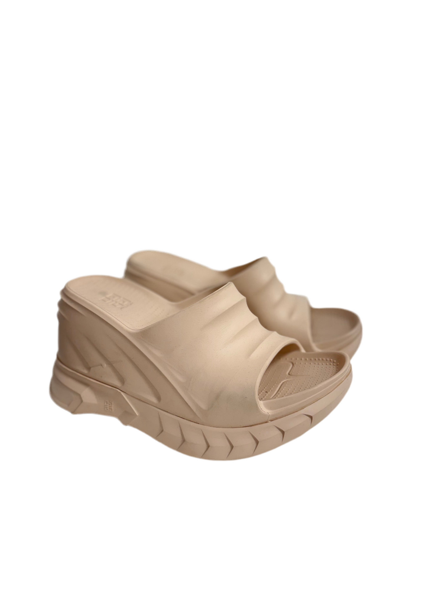 Givenchy pink rubber wedge slides (pre-owned)