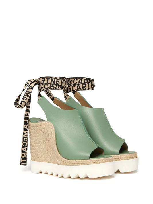 Stella McCartney green tie wedges (pre-owned)
