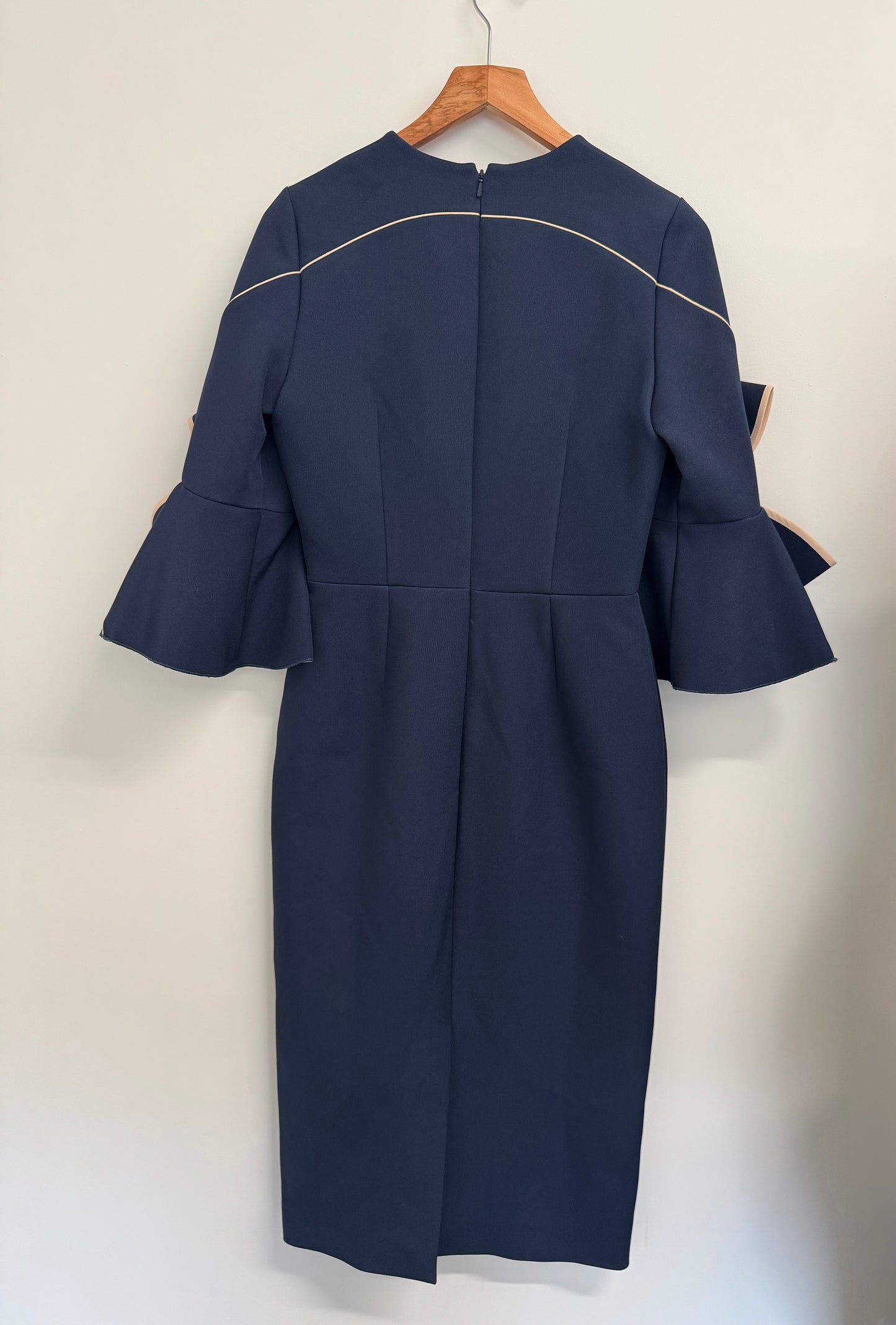 Roksanda Bow sleeve navy dress with matching scarf (pre-owned)
