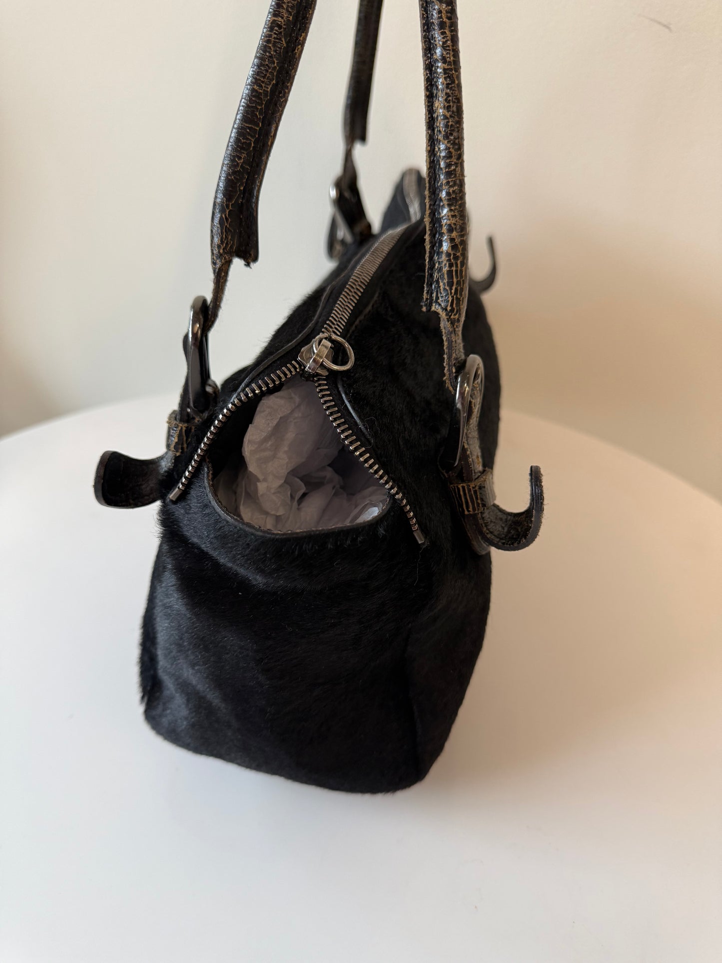 Miu Miu Pony skin black vintage handbag (pre-owned)
