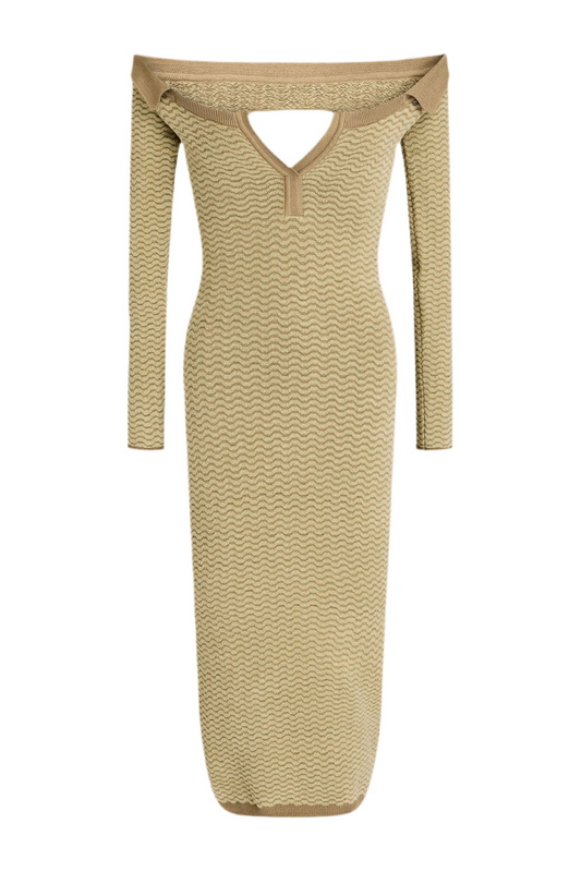 Jacquemus La Robe Maille Pampero off-the-shoulder dress (pre-owned)