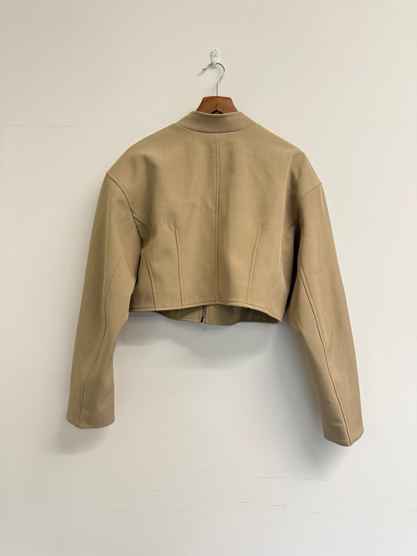 The Frankie Shop cropped bomber in sand (pre-owned)