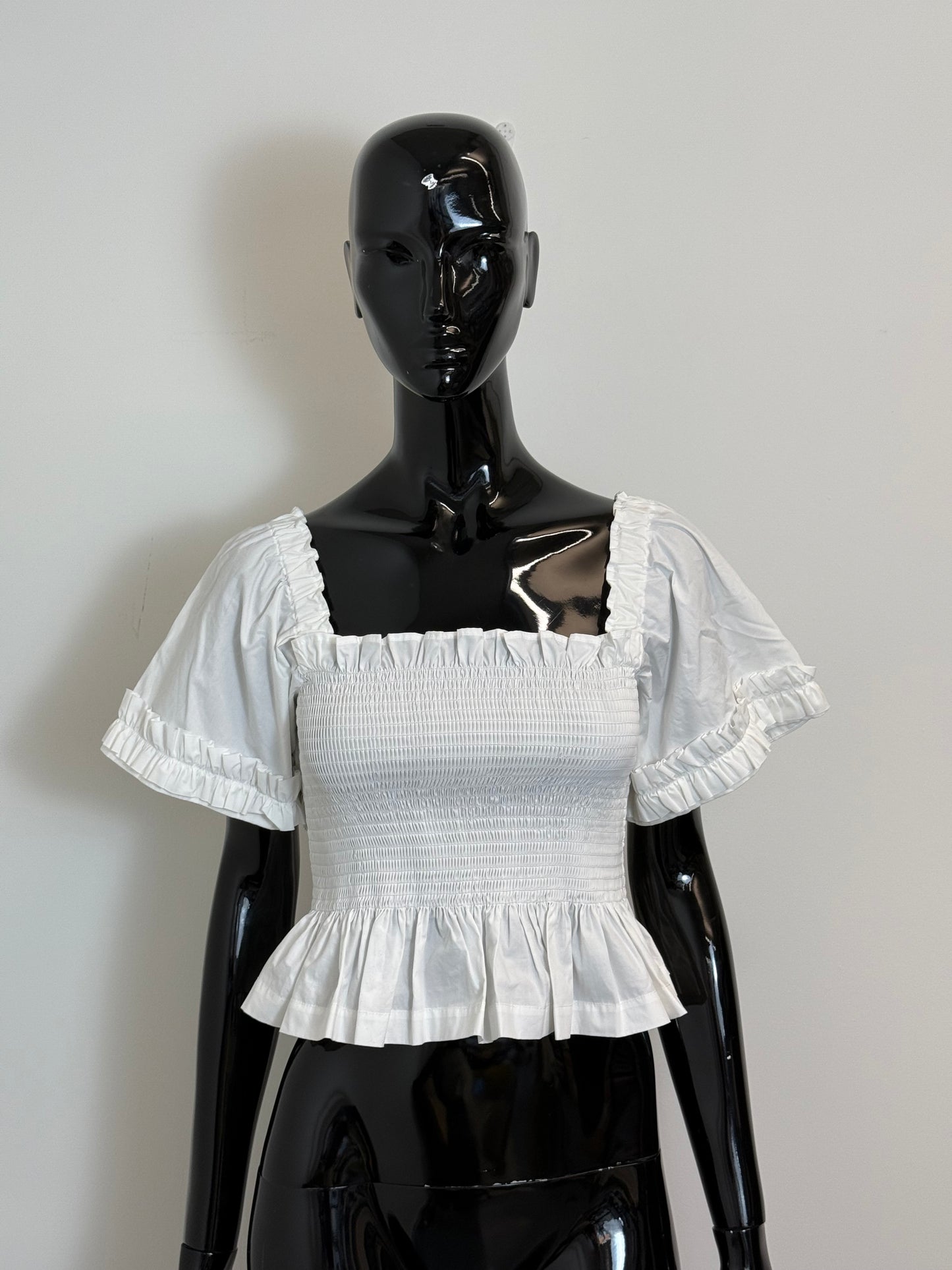Molly Goddard white cotton crop top (pre-owned)