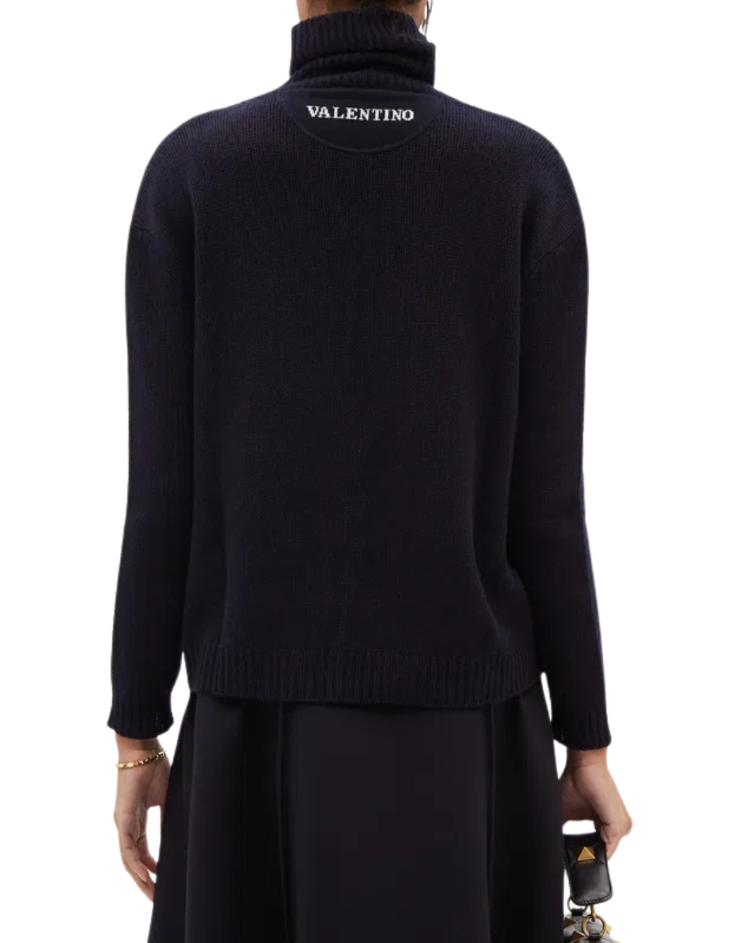 Valentino Cashmere Navy Roll Neck