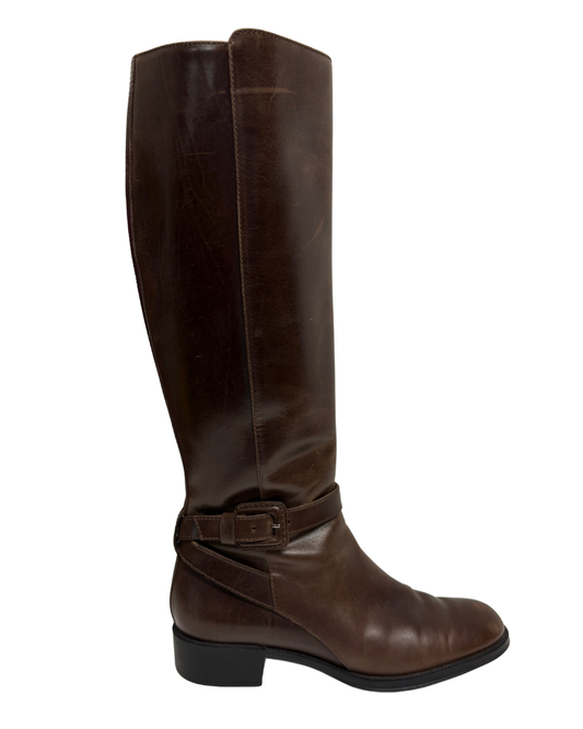 Tods Brown Leather Riding Boots