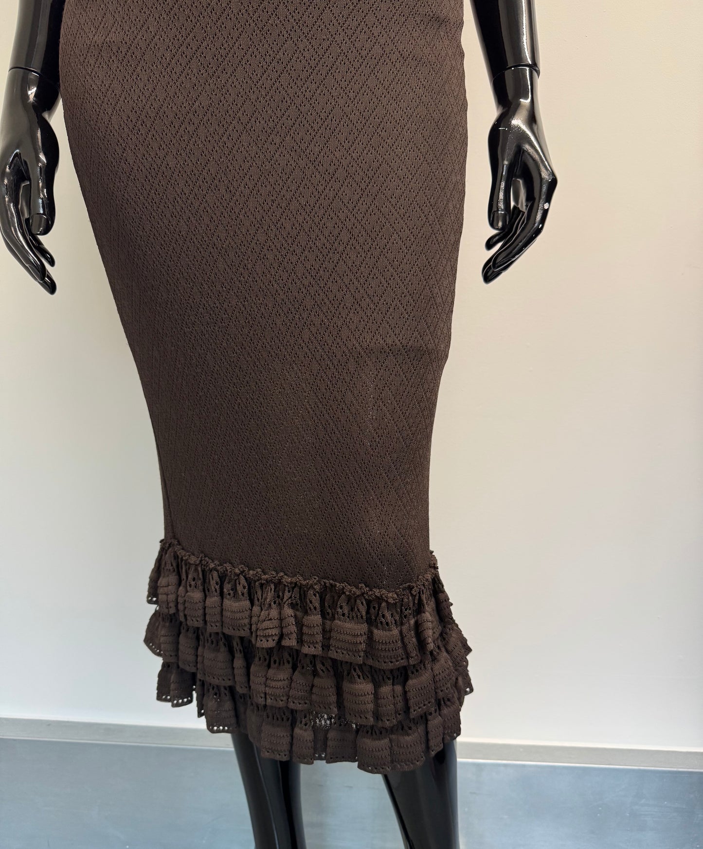 Christian Dior brown cami top and midi skirt (pre-owned)