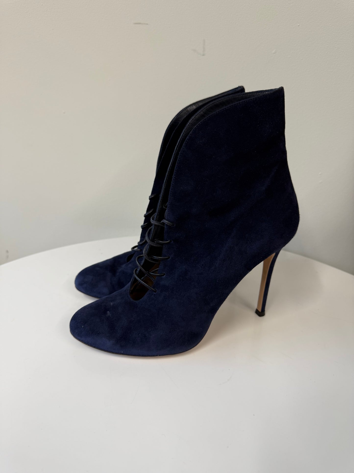 Gianvito Rossi Navy Suede Heeled Booties (pre-owned)