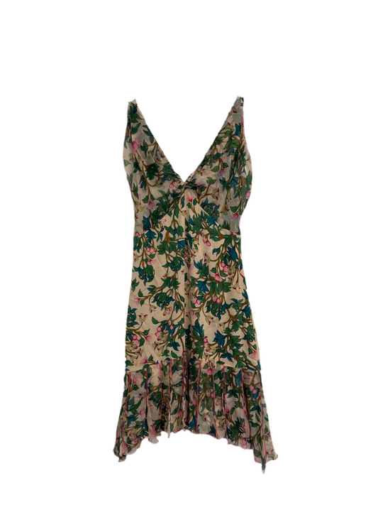 DVF Floral print chiffon dress with drop back (pre-owned)