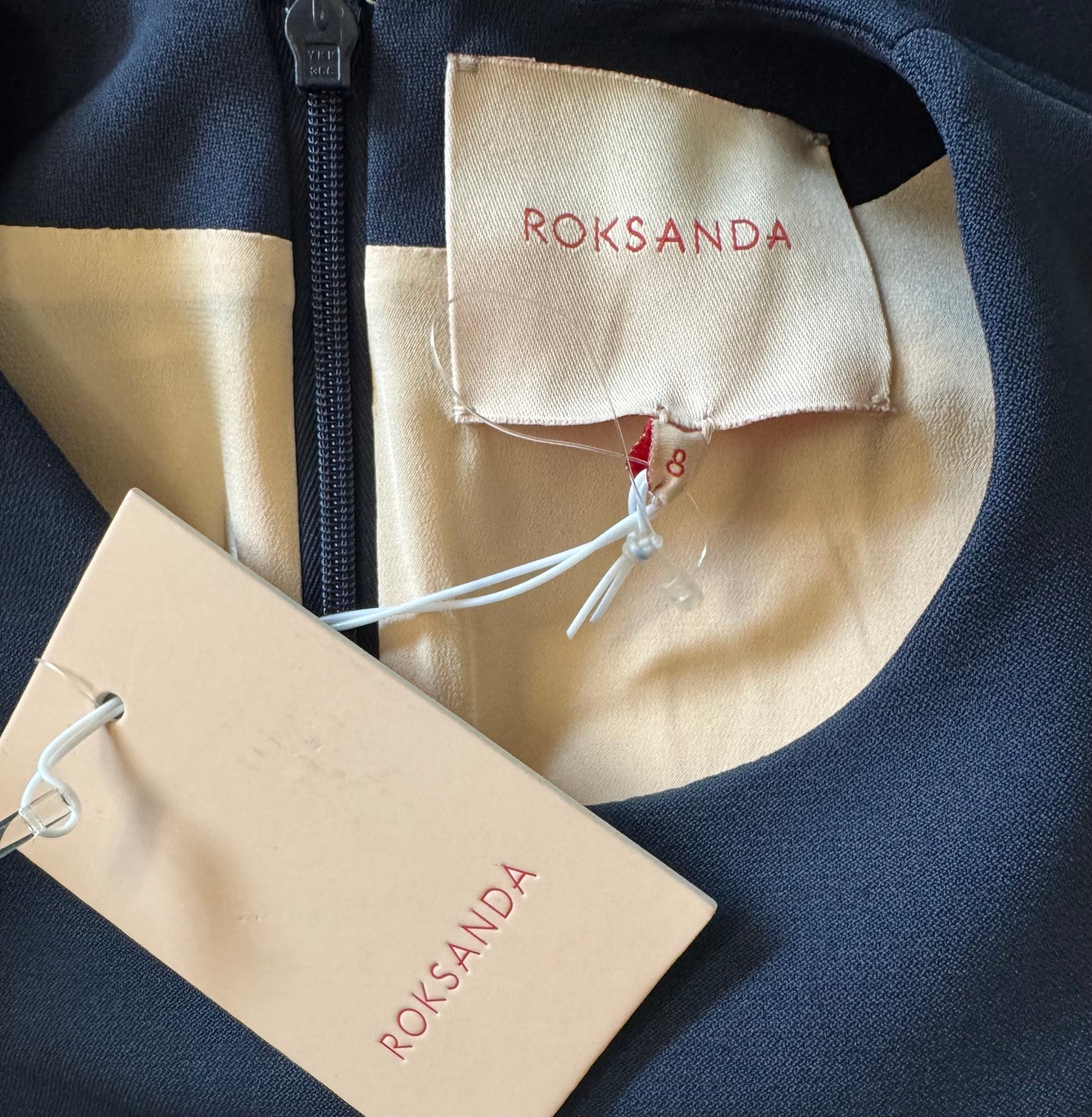 Roksanda Bow sleeve navy dress with matching scarf (pre-owned)