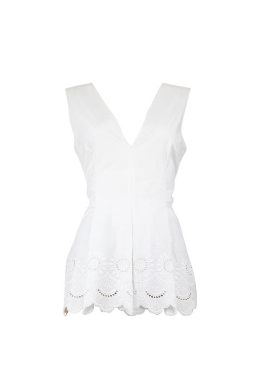 Alberta Ferretti white cotton top (pre-owned)