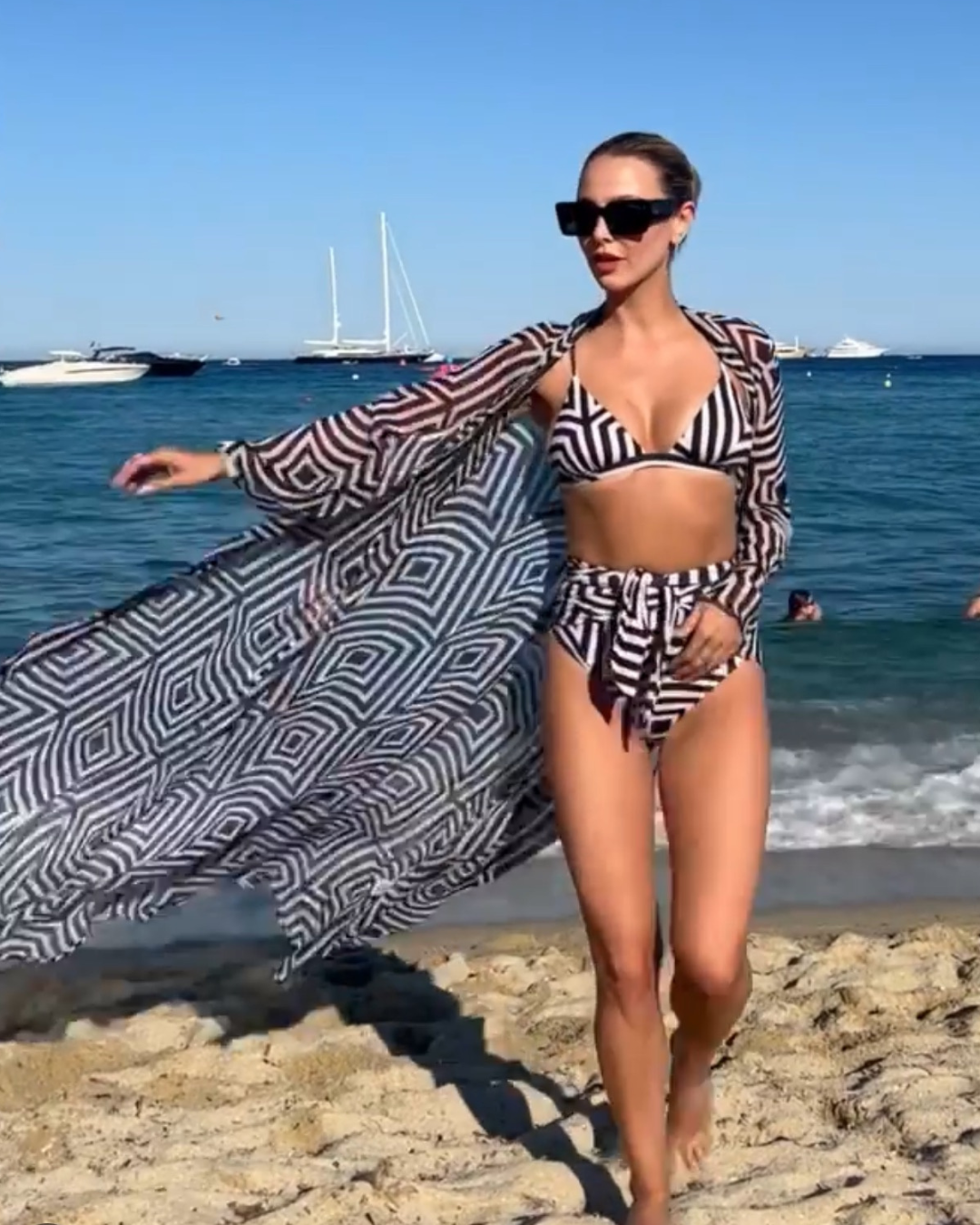 Alexandra Miro Monochrome Striped Bikini